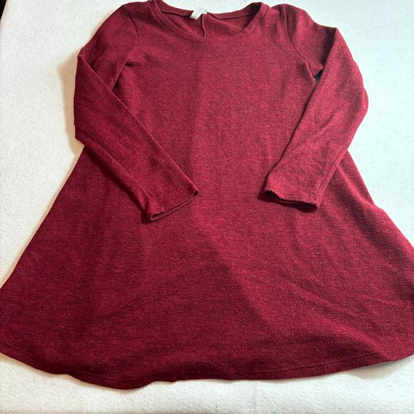 PEPPERMINT Brand Womens Burgundy Sweater Dress Size Large Rayon Spandex Blend LS - Picture 1 of 7